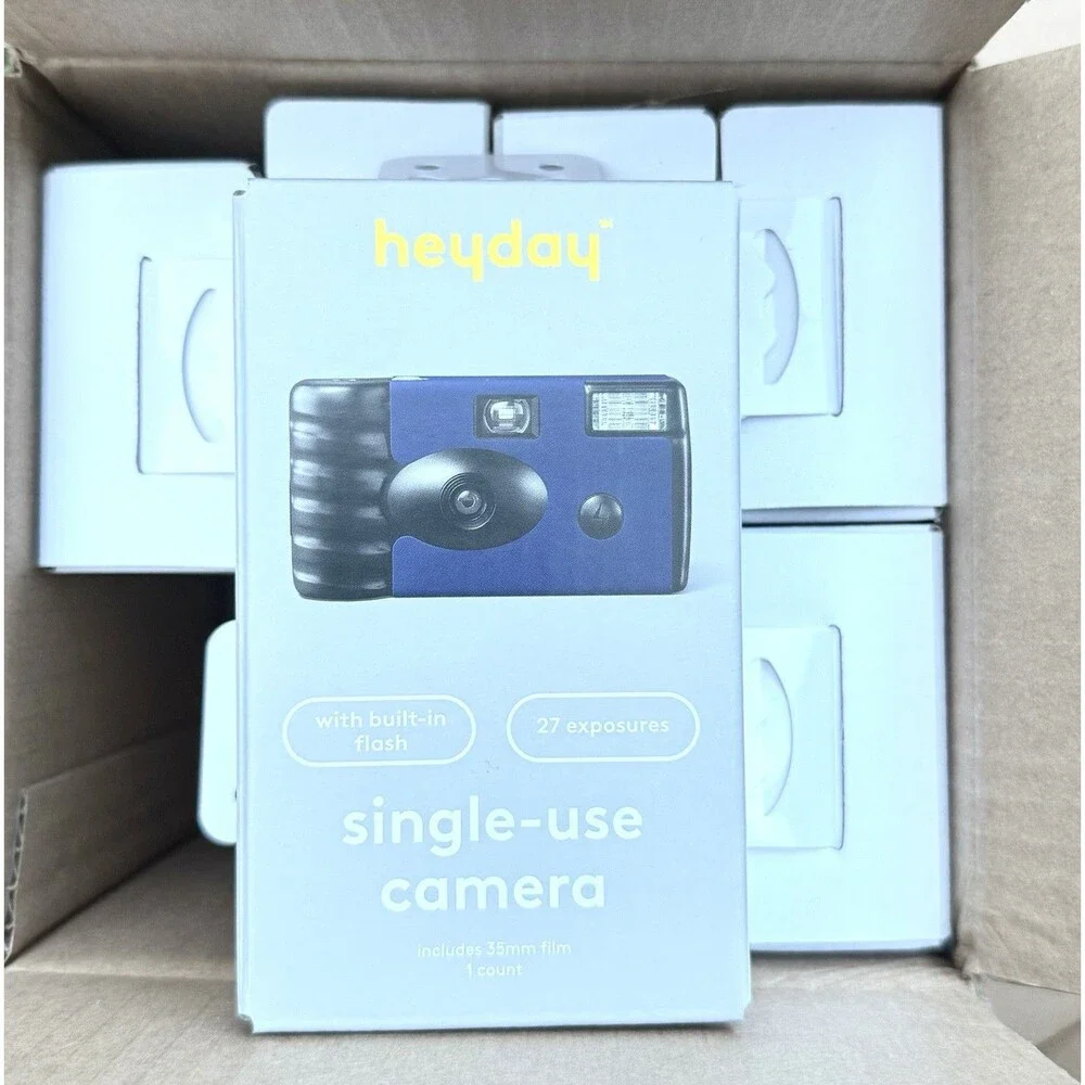 Heyday Game Day Disposable Camera Navy Blue Flash Case of 8 New Sealed